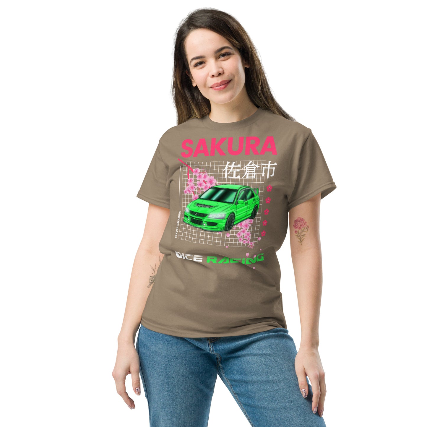 Japanese style sakura cherry blossom Mitsubishi T-shirt