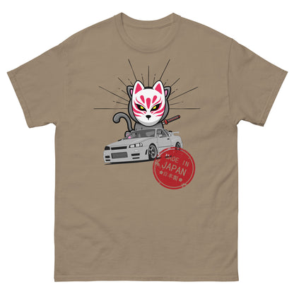 GTR Japanese car with kitsune Cat T-shirt