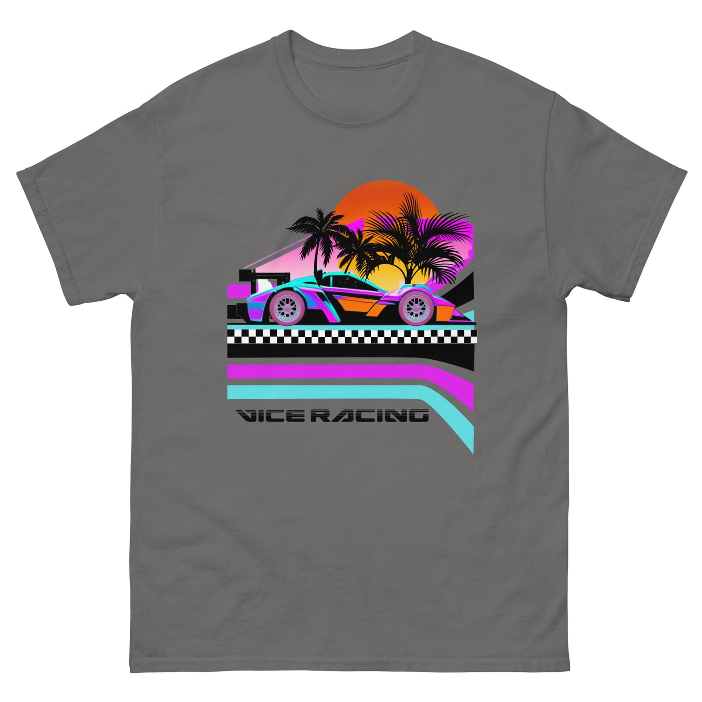 Ocean Drive neon supercar artwork T-shirt