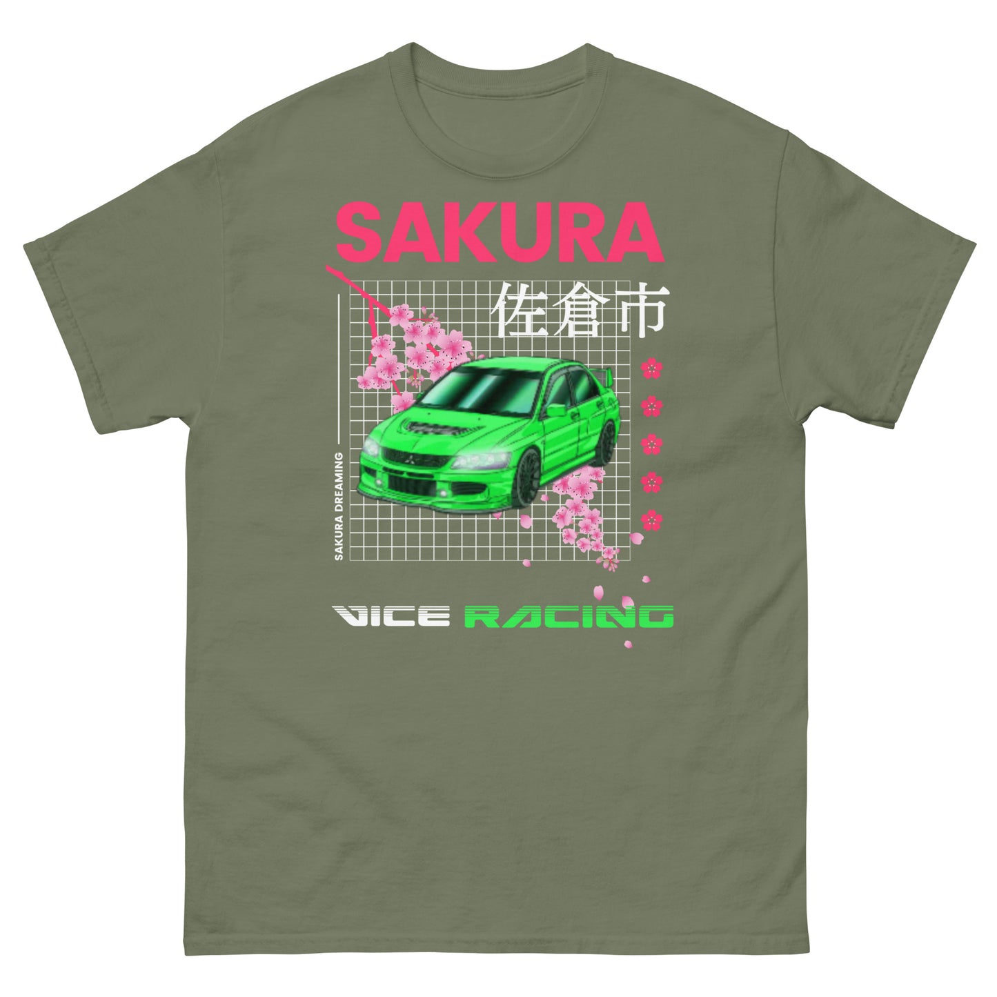 Japanese style sakura cherry blossom Mitsubishi T-shirt