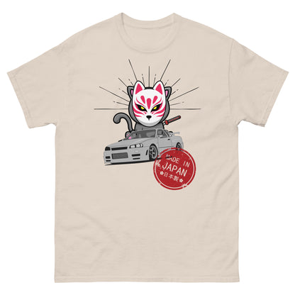 GTR Japanese car with kitsune Cat T-shirt