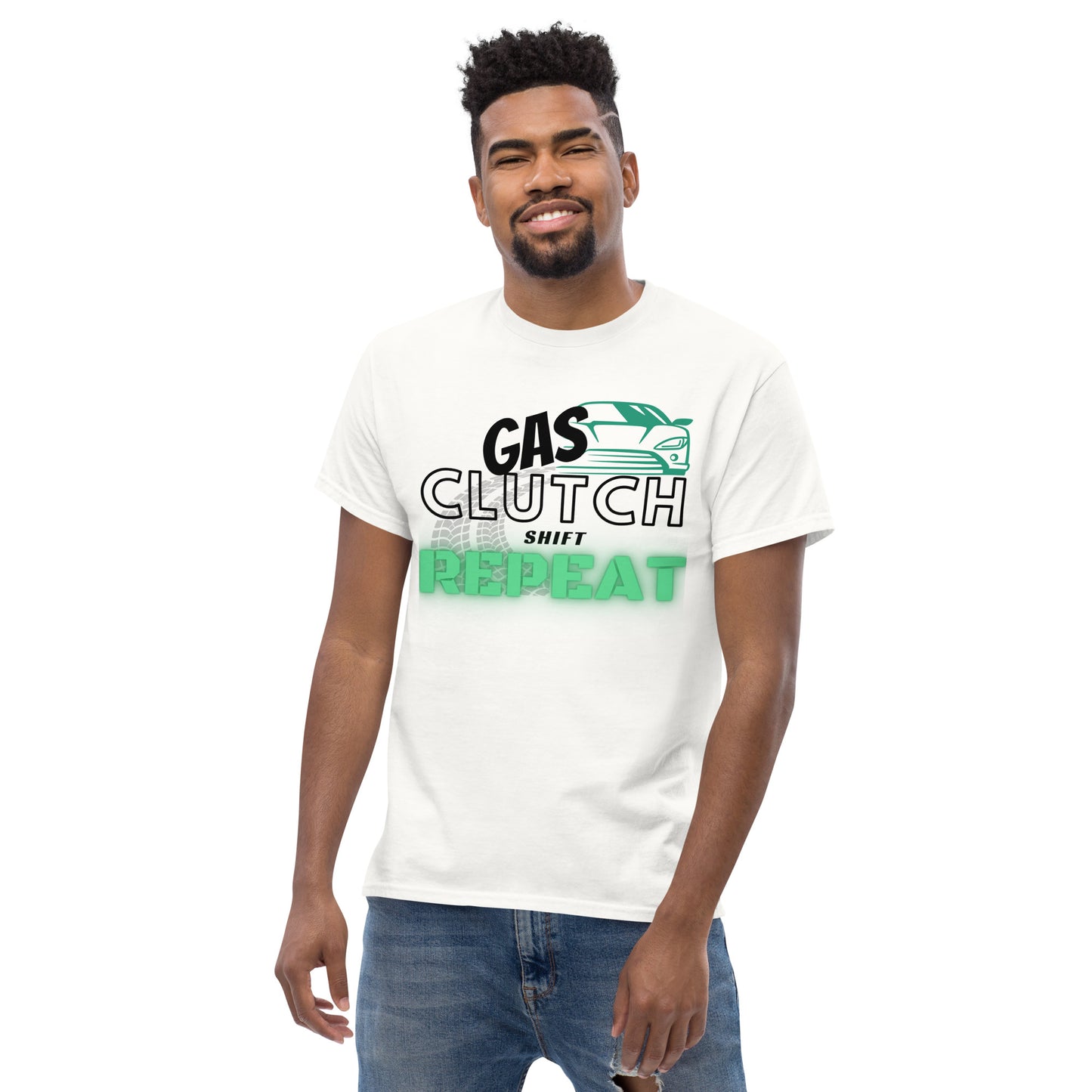 Gas clutch shift repeat racing t-shirt