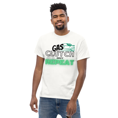 Gas clutch shift repeat racing t-shirt