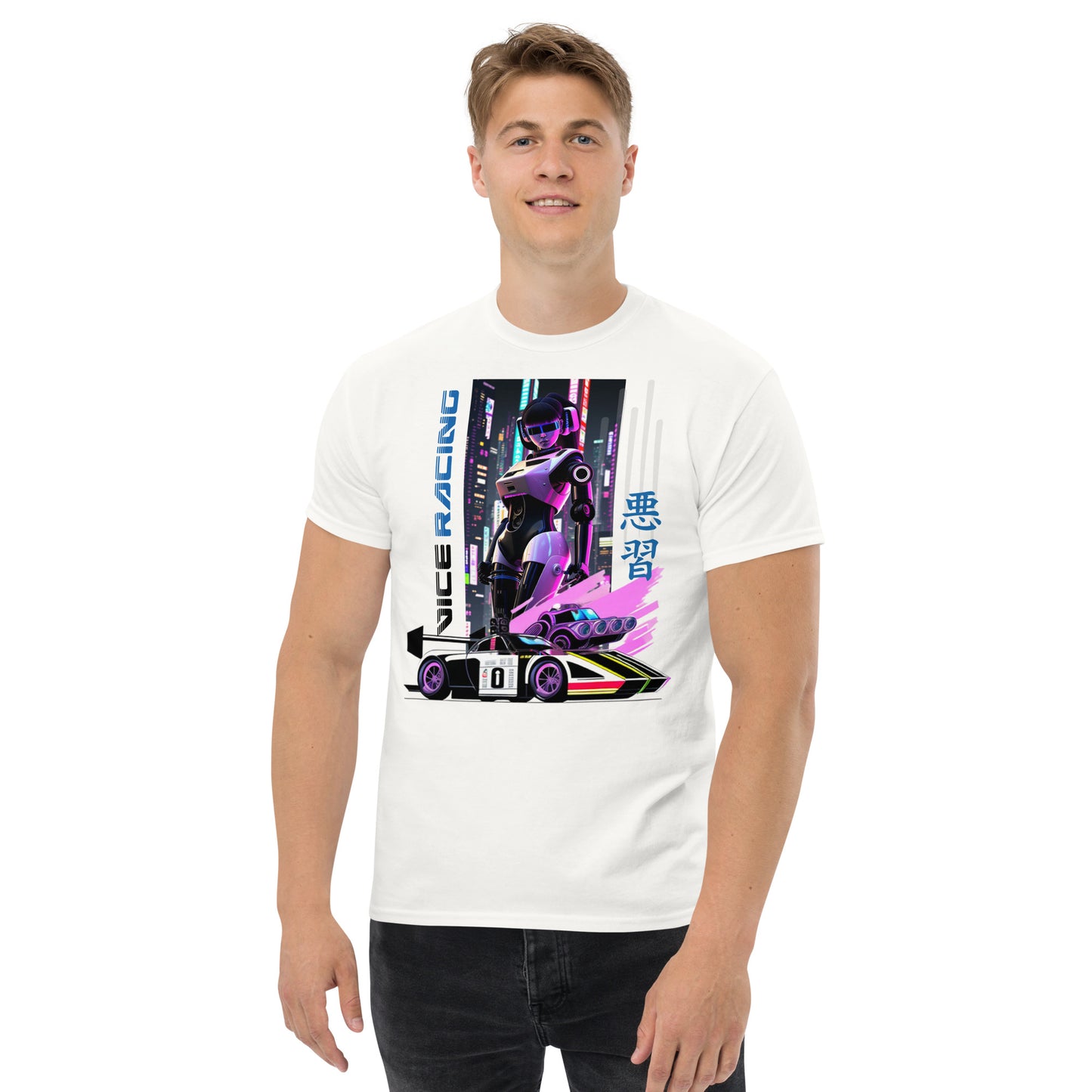 Neo Tokyo Futuristic Cyper Punk Race Car Driver T-shirt