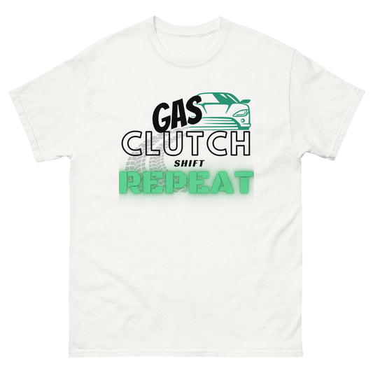 Gas clutch shift repeat racing t-shirt