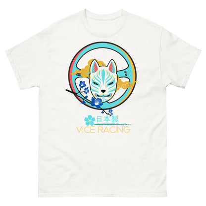 Japanese fox katsune Mask Steering wheel Racing T-shirt