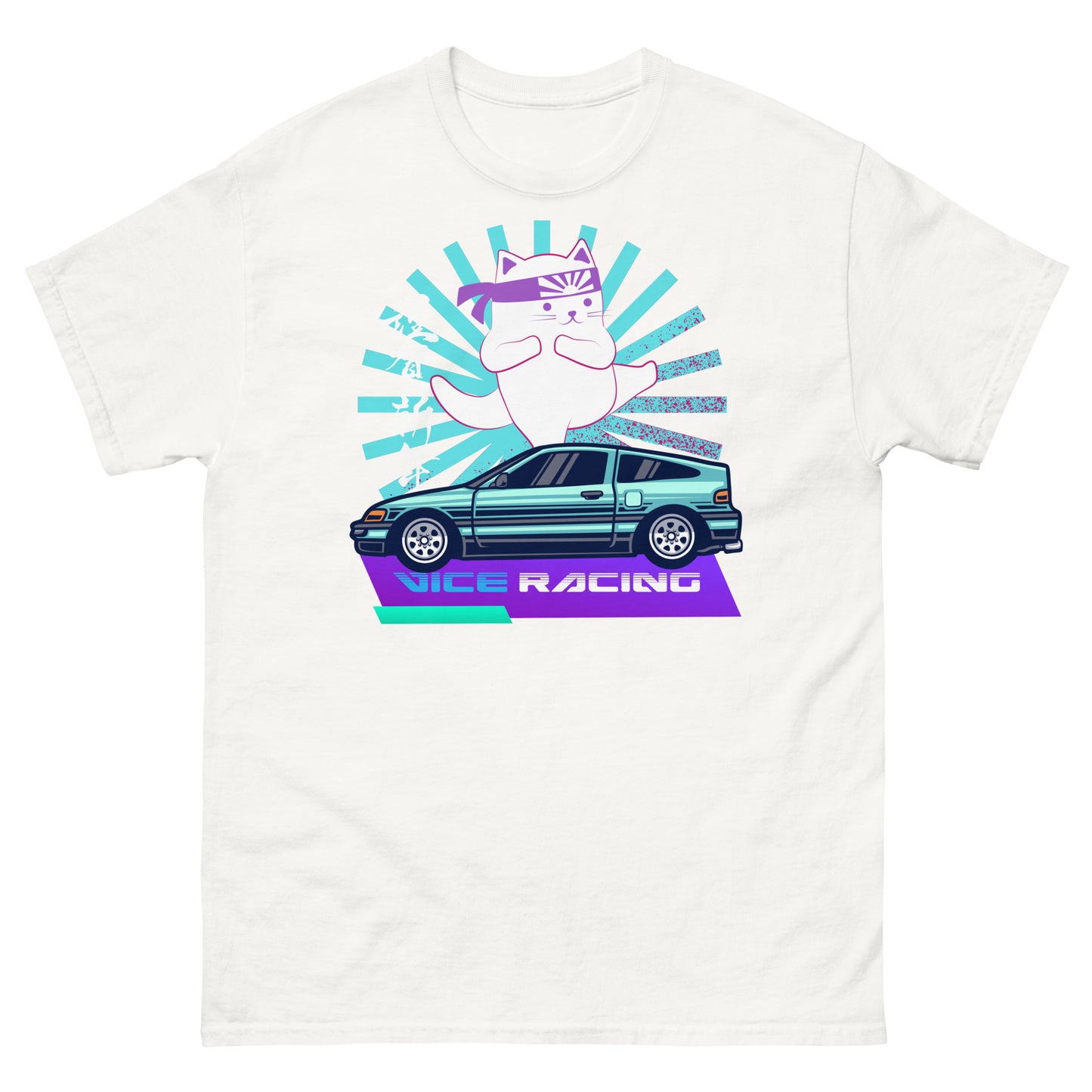 Lucky ninja cat car t-shirt